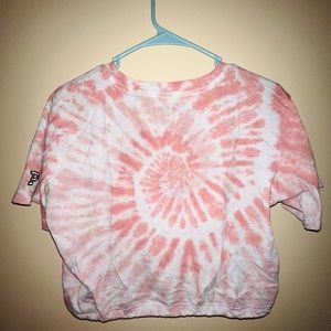 PINK Tie-Dye Crop Tee